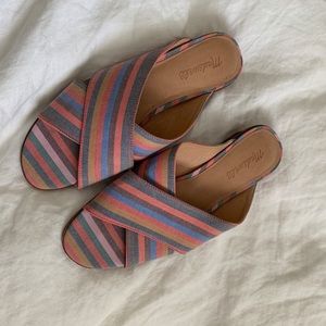 Madewell rainbow crisscross mule